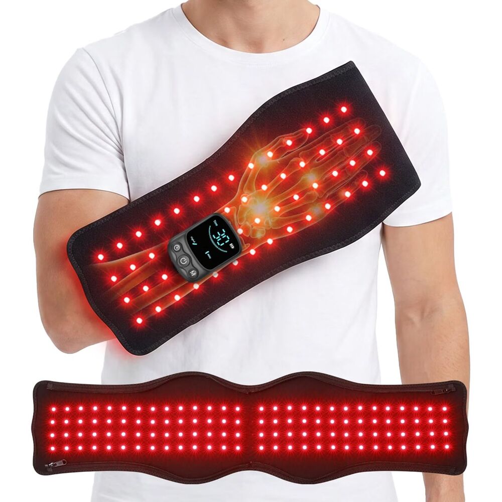 Rechargeable Red & Infrared LED Hand Glove 112 LEDs Timer Pulse Modes